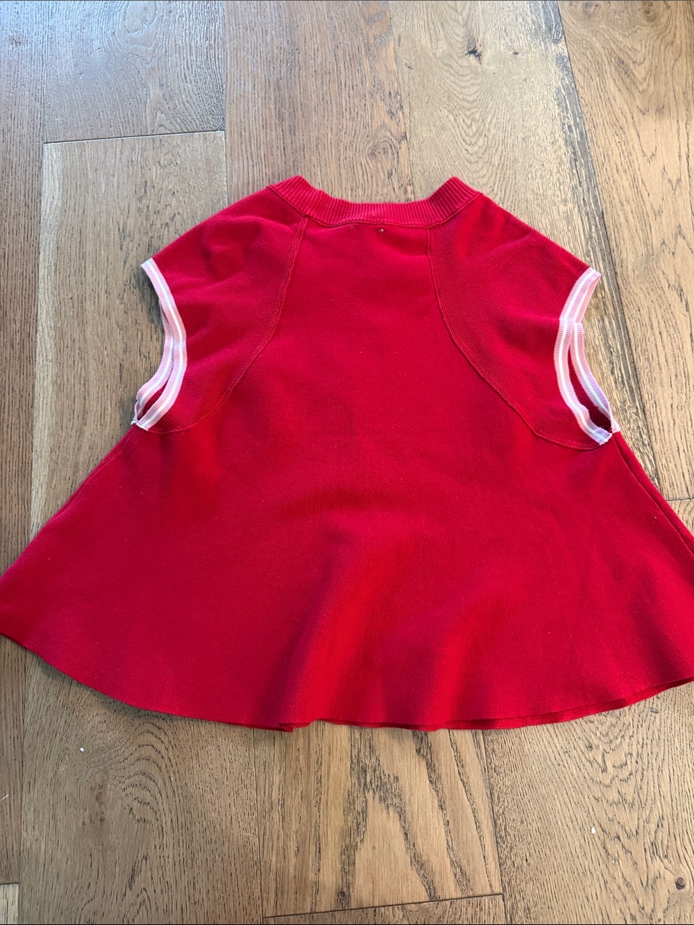 Maeve Red Knit Swing Top with Pink Trim - Picture 3 of 3